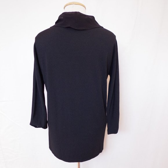 Max Mara Relaxed Fit Knit Top w/Chiffon Collar- Sz. Sm - Picture 4 of 4